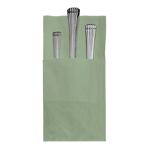 Hoffmaster Quickset 17" Square 2-Ply Soft Sage Pocket Fold Dinner Napkin - 800/Case