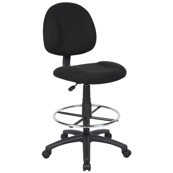 Boss B1615-BK Black Armless Drafting Stool with Footring