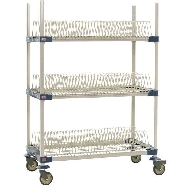 Metro MAX4-PR48VX2 MetroMax 4 Mobile Three Tier Tray Drying Rack - 24" x 48" x 68"
