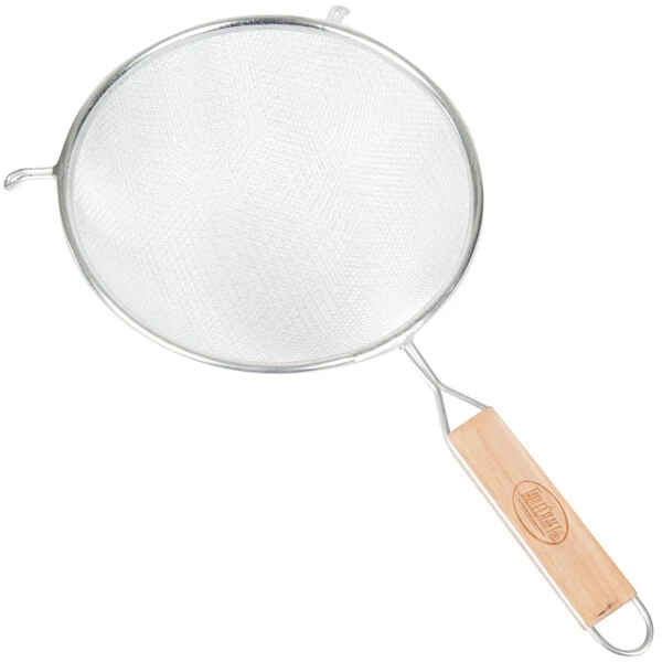 TableCraft 98 7 3/4" Medium Tin Double Mesh Strainer