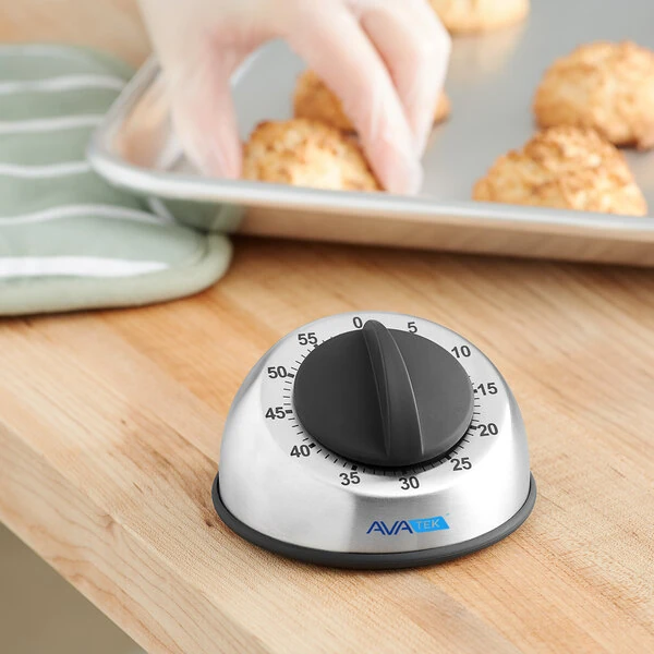 AvaTek Stainless Steel Mechanical 60 Minute Kitchen Timer