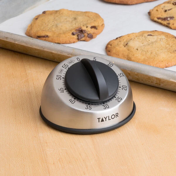 Taylor 5830 Stainless Steel Mechanical 60 Minute Kitchen Timer
