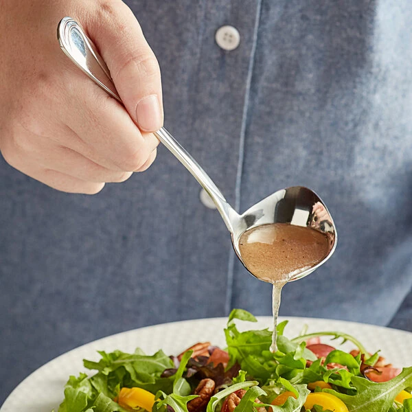 Acopa Swirl .55 oz. 18/8 Stainless Steel Ladle with Spout