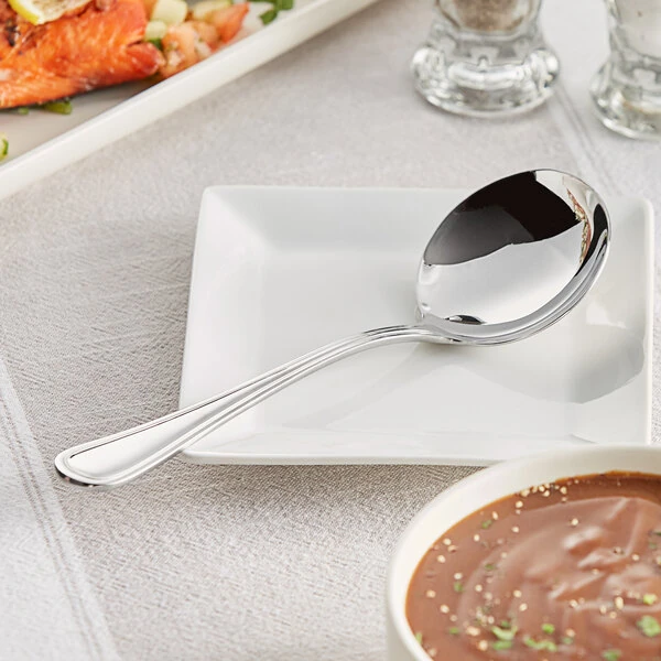 Acopa Edgeworth 0.875 oz. 18/8 Stainless Steel Extra Heavy Weight Gravy Ladle