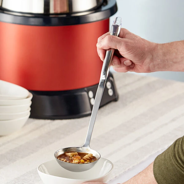Choice 4 oz. Hollow Stainless Steel Handle Ladle