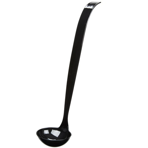 Fineline Platter Pleasers 3306-BK 2 oz. Black Polystyrene Disposable Ladle - 48/Case