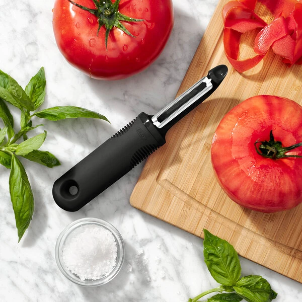 OXO 1061242 Good Grips 7" Straight Vegetable Peeler with Serrated Stainless Steel Blade