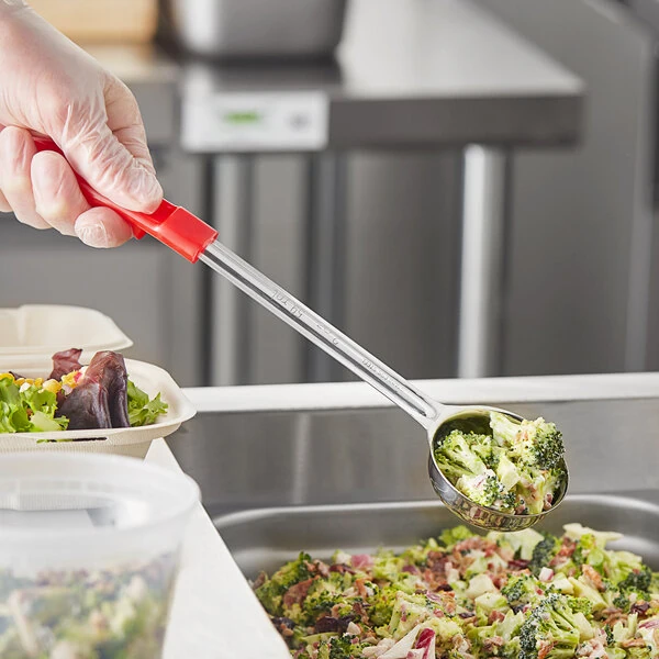Choice 2 oz. Red Solid Portion Spoon