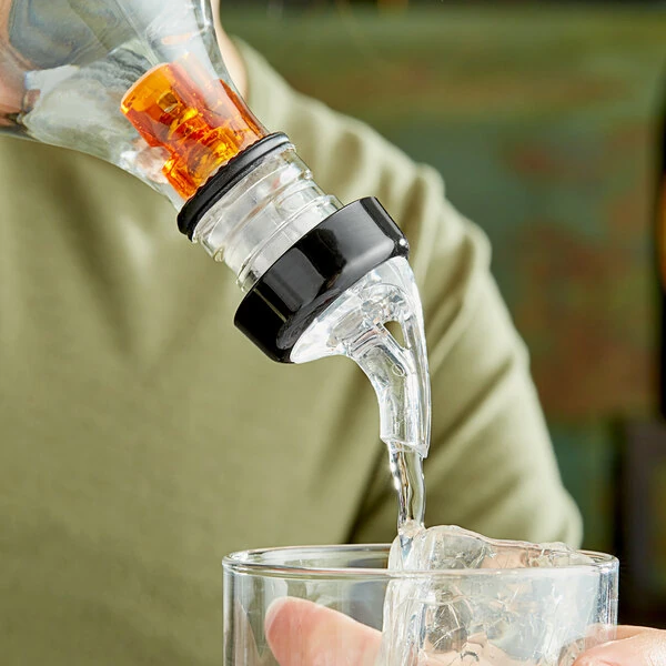 Choice 0.5 oz. 3-Ball Measured Liquor Pourer with Collar - 12/Pack