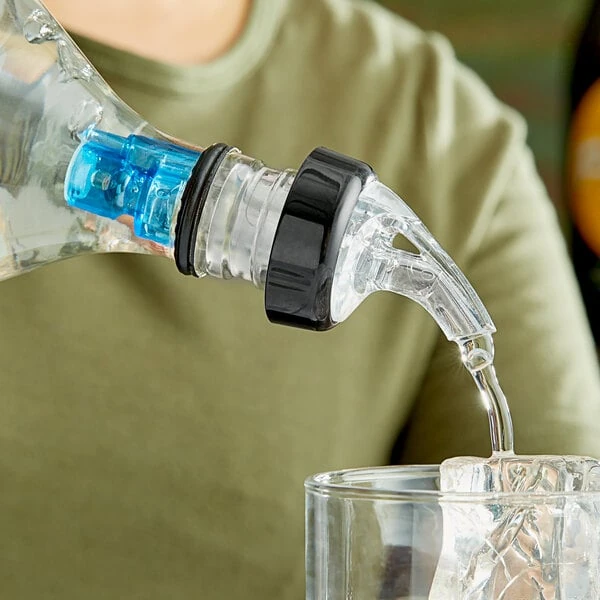Choice 0.875 oz. 3-Ball Measured Liquor Pourer with Collar - 12/Pack