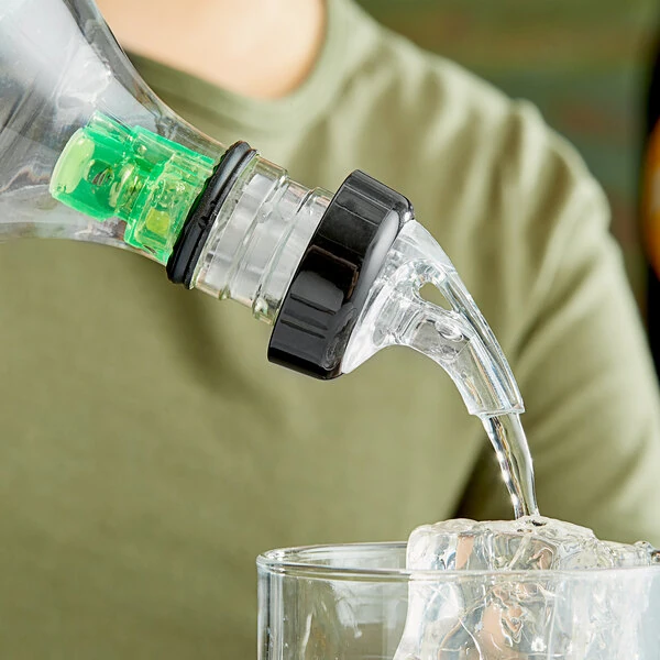 Choice 0.75 oz. 3-Ball Measured Liquor Pourer with Collar - 12/Pack
