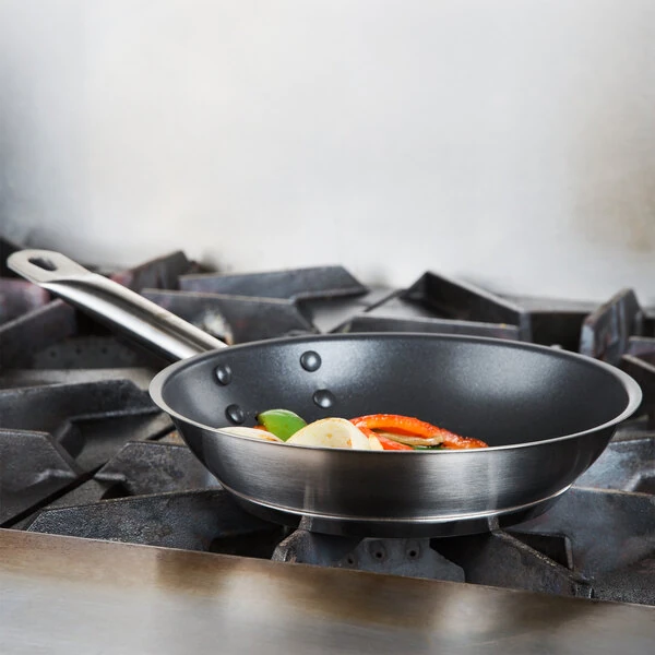 Vollrath N3808 Optio 8" Stainless Steel Non-Stick Fry Pan with Aluminum-Clad Bottom