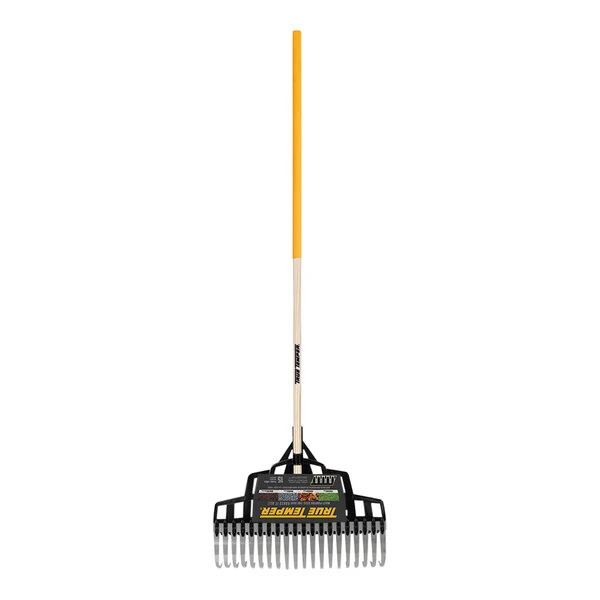 True Temper 20" Multi-Purpose Steel Lawn Rake with Wooden Handle and Cushion Grip 2000TT