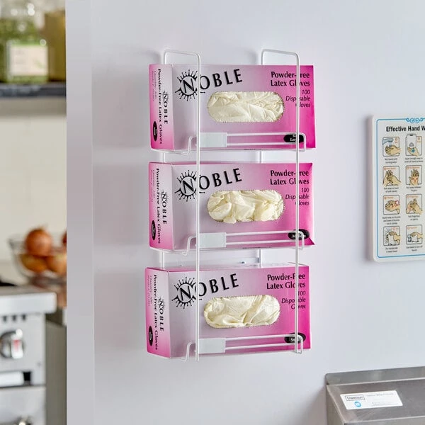 Noble 3 Box Wire Wall Mount Glove Dispenser