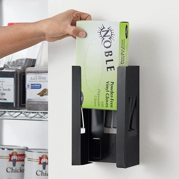 Noble Black Magnetic Single Box Disposable Glove Dispenser