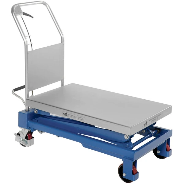 Vestil CART-800-D-TS 20" x 35 1/2" Hydraulic Elevating Cart with 15 1/2" - 51 7/8" Lift and 800 lb. Capacity