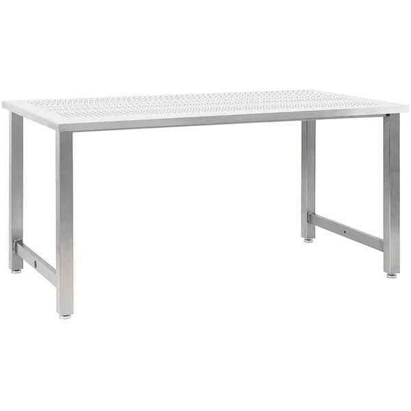BenchPro Kennedy Series 48" x 24" Perforated Stainless Steel Workbench with Square Cut Front Edge KSPE2448