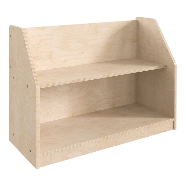 Flash Furniture Bright Beginnings 31 1/2" x 24 1/2" Wooden 2-Shelf Display Unit with Angled Side Panels