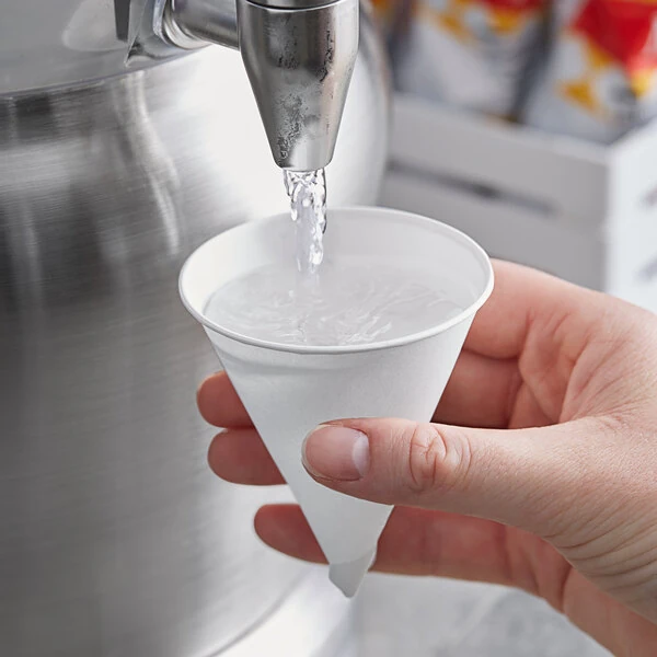 Choice 4 oz. White Rolled Rim Paper Cone Cup - 5,000/Case