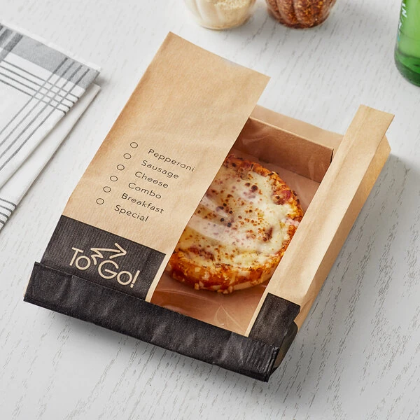 Bagcraft EcoCraft 7 1/2" x 11" Pizza Bag with Window and Tray - 250/Case