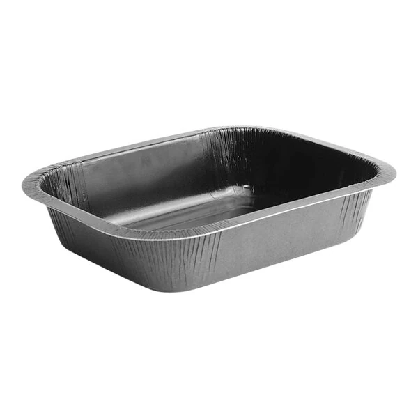 Solut Bake and Show 6 7/16" x 5" x 1 3/8" Rectangular Black Oven Safe Paperboard Baking Pan - 600/Case