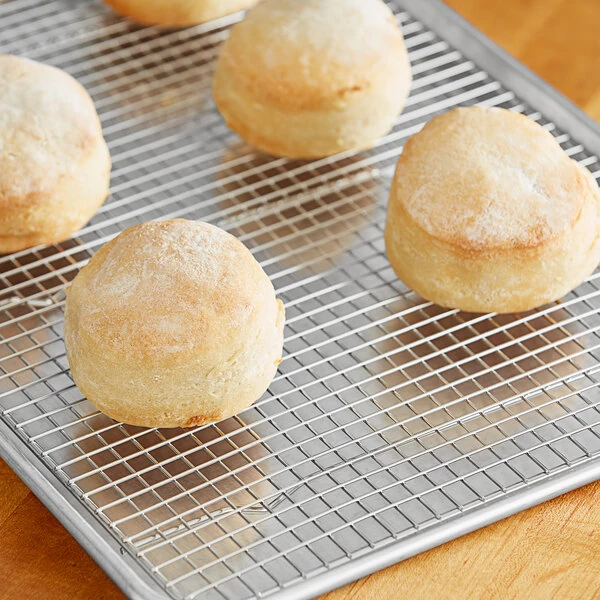 Fat Daddio's CR-HALF 12" x 17" Footed Stainless Steel Cooling Rack for Half Size Sheet Pan