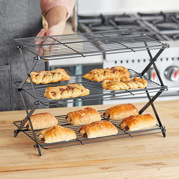 Wilton 16" x 10" Non-Stick Wire Collapsible 3-Tier Cooling Rack 191003104