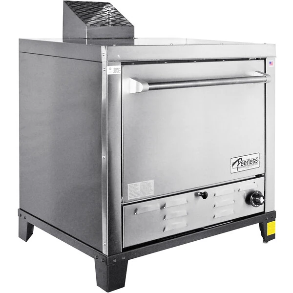 Peerless C131P NAT Natural Gas Countertop Single Door Quadruple Deck Pizza Oven with (4) 1/2" Pizza Stones - 30,000 BTU