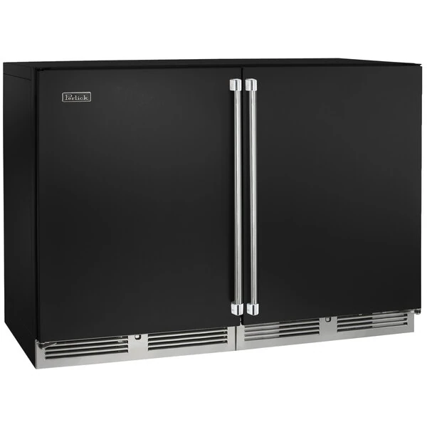 Perlick HC48WW4 48" Black Two Door Dual Zone Undercounter Wine Refrigerator