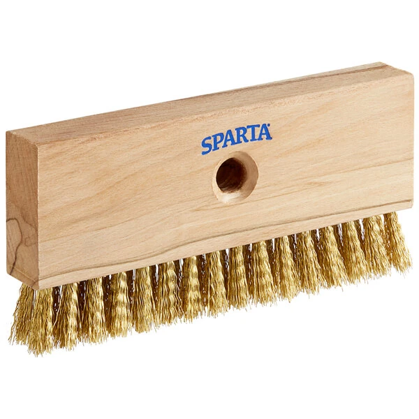 Carlisle 4029100 Sparta Pizza Oven 8 1/2" Wooden Brush Head with Scraper