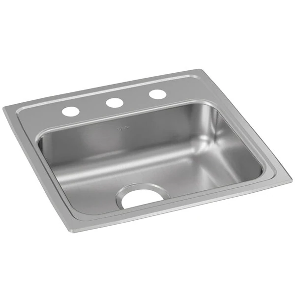 Zurn Elkay LRAD1918553 Lusterstone Classic Single Bowl ADA Drop-In Sink with Three Faucet Holes - 16" x 11 1/2" x 5 3/8" Bowl