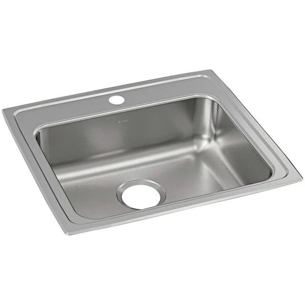 Zurn Elkay LRAD2219651 Lusterstone Classic Single Bowl ADA Drop-In Sink with One Faucet Hole - 18" x 18" x 6 3/8" Bowl