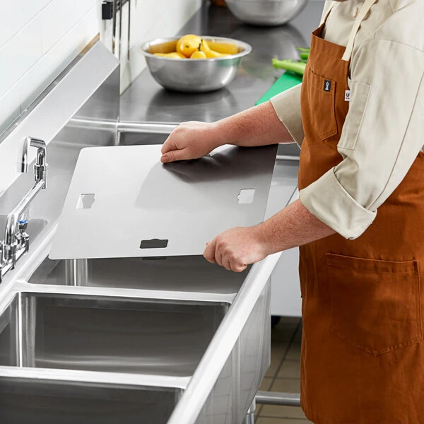 Regency 18 Gauge Stainless Steel Sink Cover for 15" x 15" Bowls