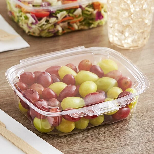 Good Natured GoodGuard™ 24 oz. Tamper-Resistant, Tamper-Evident Clear PLA Multi-Purpose Clamshell Package - 180/Case
