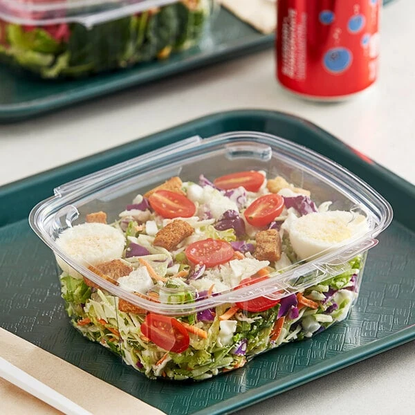 Good Natured GoodGuard™ 32 oz. Tamper-Resistant, Tamper-Evident Clear PLA Multi-Purpose Clamshell Package - 180/Case