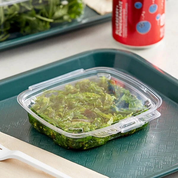 Good Natured GoodGuard™ 8 oz. Tamper-Resistant, Tamper-Evident Clear PLA Multi-Purpose Clamshell Package - 270/Case