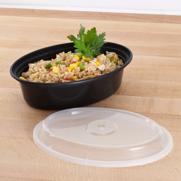 Oval Plastic Microwaveable Take-Out Containers