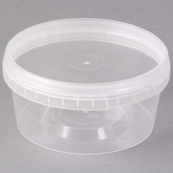 12 oz. Clear Tamper Resistant Tamper-Evident Safe Lock Deli Container with Lid - 50/Case