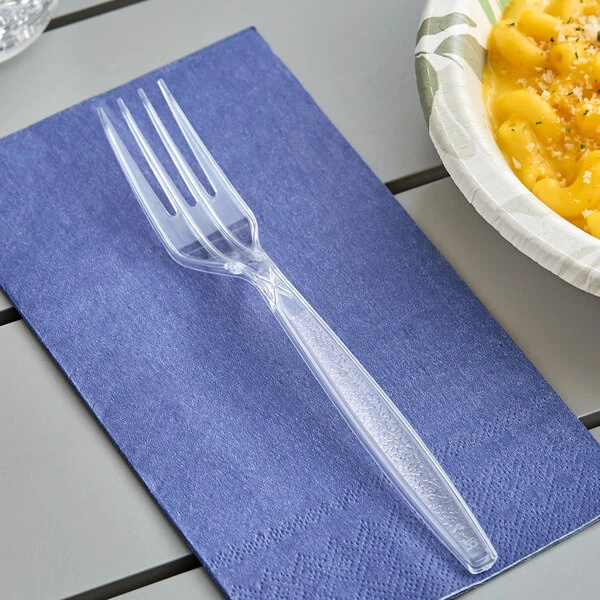 Choice Clear Heavy Weight Polystyrene Plastic Fork - 100/Pack