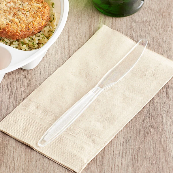 Choice Clear Heavy Weight Polystyrene Plastic Knife - 100/Pack