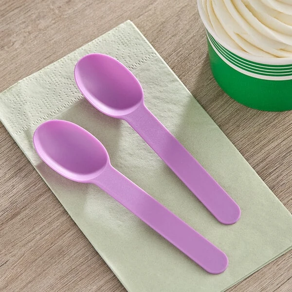 Choice Purple Heavy Weight Polypropylene Plastic Frozen Yogurt Spoon - 1,000/Case