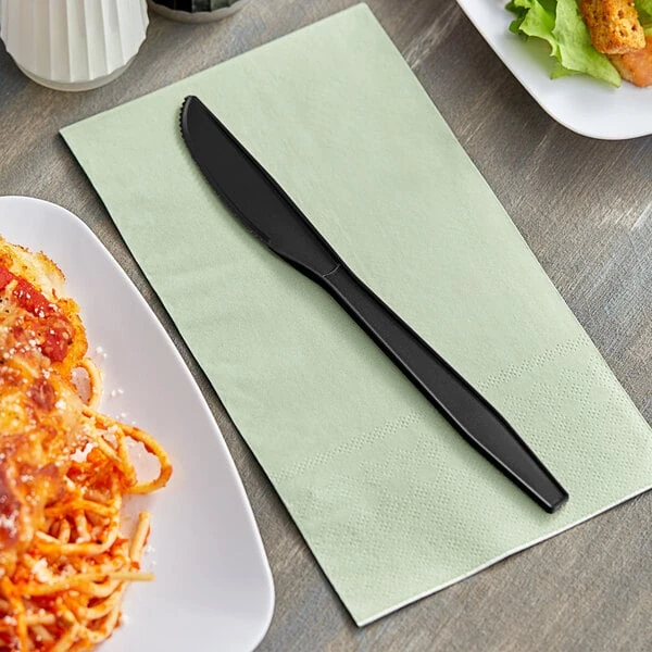 Choice Black Heavy Weight Polypropylene Plastic Knife - 100/Pack