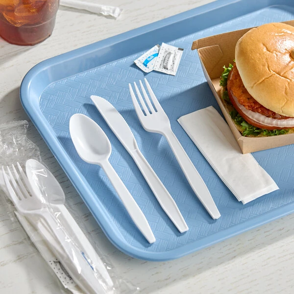 Choice White Heavy Weight Polypropylene Plastic Cutlery Pack with Napkin and Salt and Pepper Packets - 500/Case