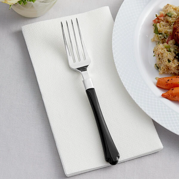 Visions Empire 7" Extra Heavy Weight Polystyrene Plastic Fork with Black Handle - 480/Case