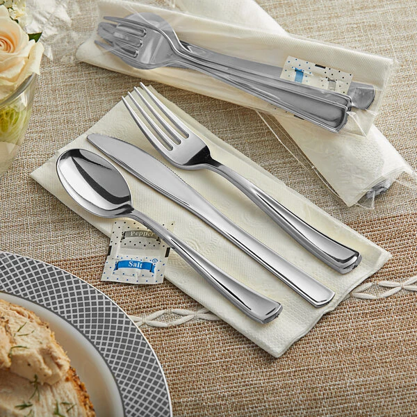 Silver Plastic Cutlery / Utensils