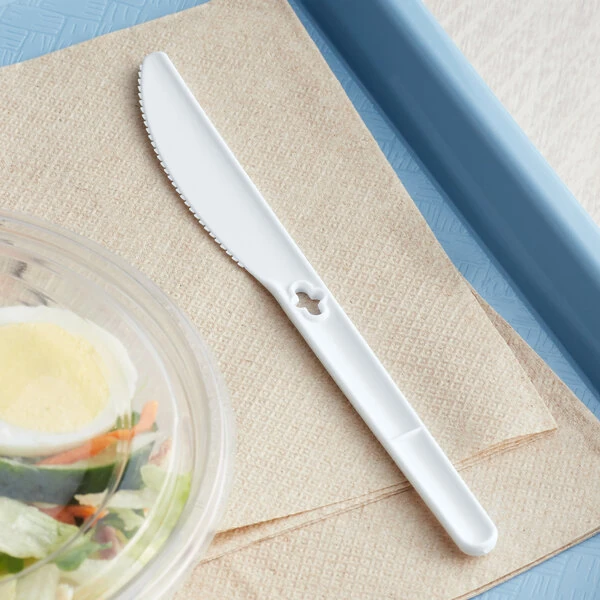 WeGo White Polypropylene Knife Dispenser Refill - 1,000/Case