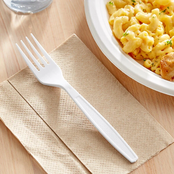 Choice White Extra Heavy Weight Polystyrene Plastic Fork - 1,000/Case