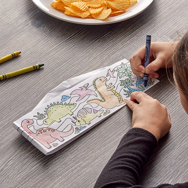 Choice Kids Dino Coloring Disposable Overseas Cap - 1,000/Case