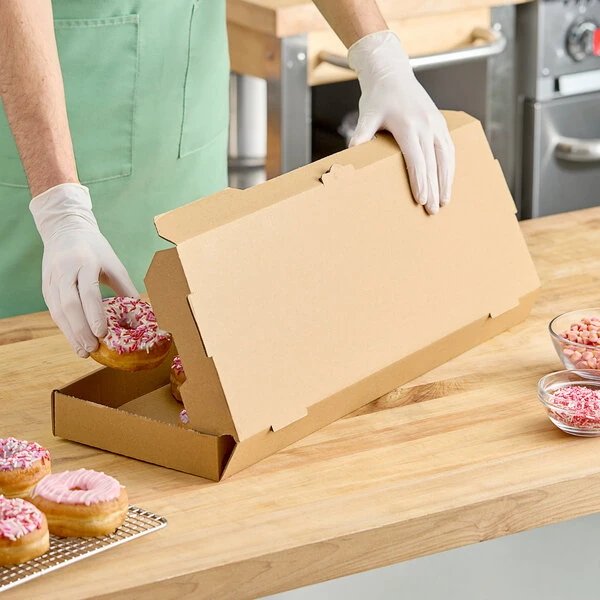 Choice 24" x 8" x 2" Kraft Corrugated Plain Bakery Box - 50/Bundle