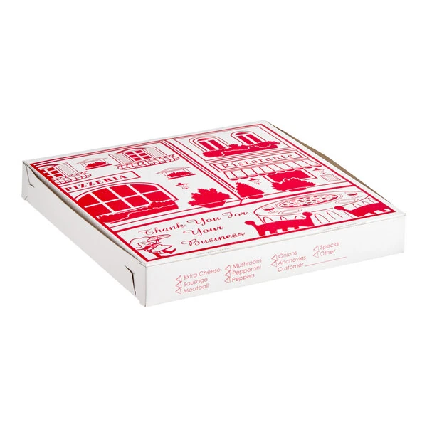 Choice 14" x 14" x 2" Clay Coated Customizable Pizza Box - 100/Bundle